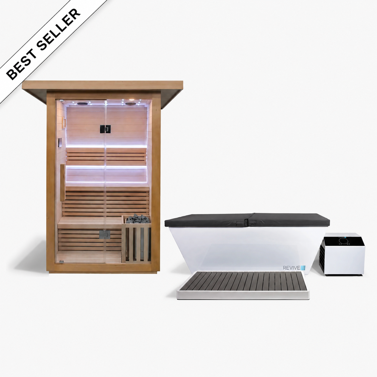 REVIVE 2 Person Traditional Sauna & Acrylic Plunge