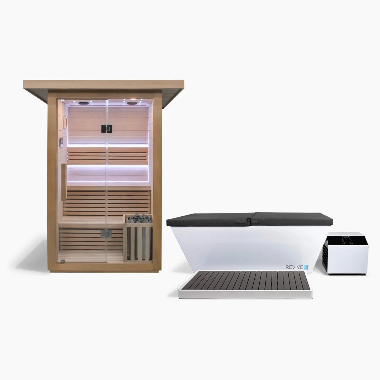 REVIVE 2 Person Traditional Sauna & Acrylic Plunge