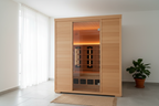 Elite Clean Infrared Sauna with light natural wood and modern minimalist design