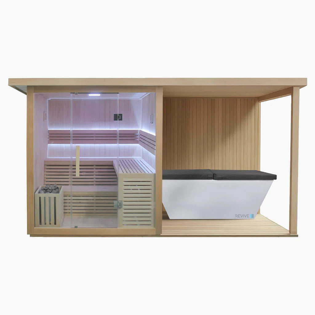 REVIVE 4 Person Extended Sauna & Acrylic Plunge